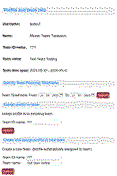 Profile and team into page